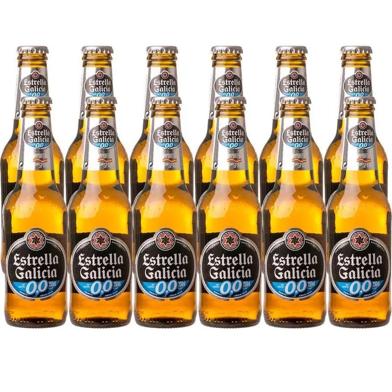 Combo Com 12 Unid Cerveja Sem Álcool Estrella Galícia 250 Ml
