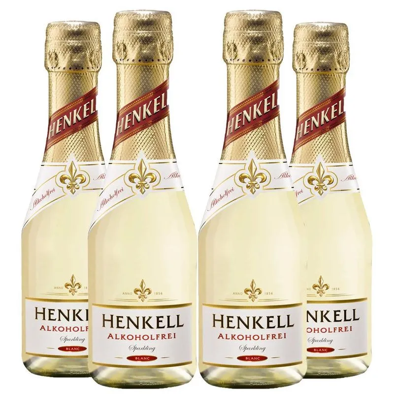 Combo 4 Gfs Mini Espumante Sem Álcool Branco Henkell 200 Ml