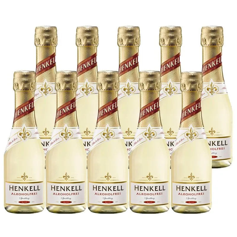 Combo 10 Gfs Mini Espumante Sem Álcool Branco Henkell 200 Ml