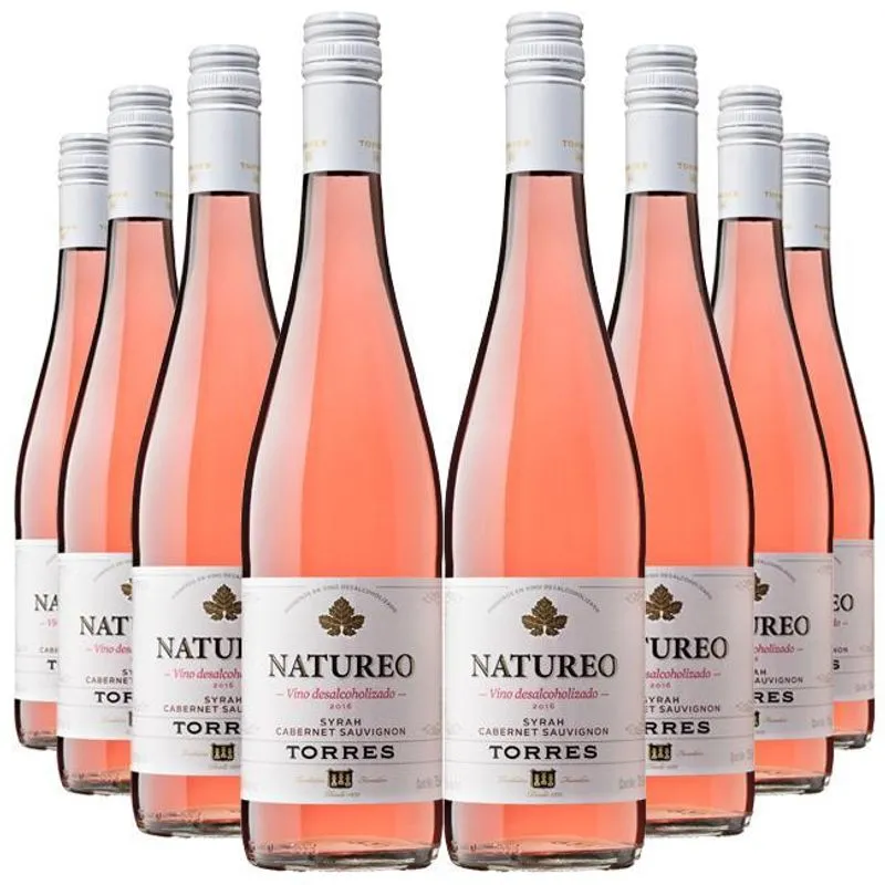 Kit 8 Un Vinho Sem Álcool Rosé Natureo 750ml Espanha