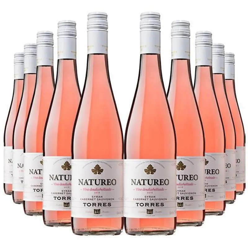 Kit 10 Un Vinho Sem Álcool Rosé Natureo 750ml Espanha