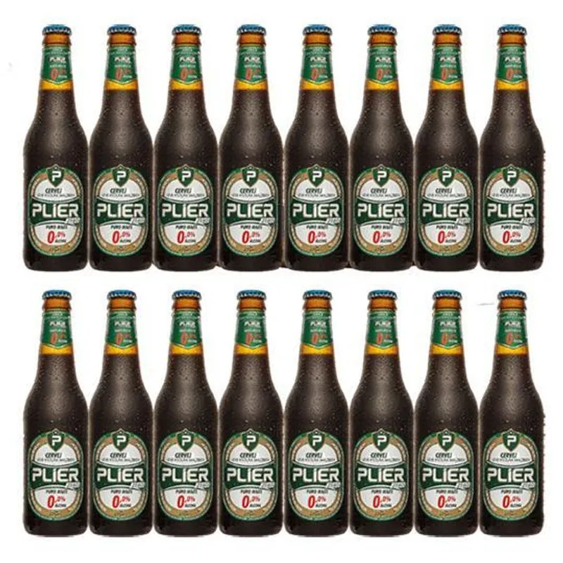 Combo 16 Unidades Cerveja Sem Álcool Malzbier Plier 335 Ml