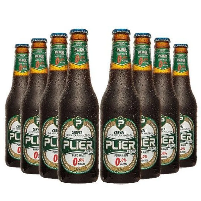 Combo 8 Un Cerveja Sem Álcool Malzbier Plier 335 Ml