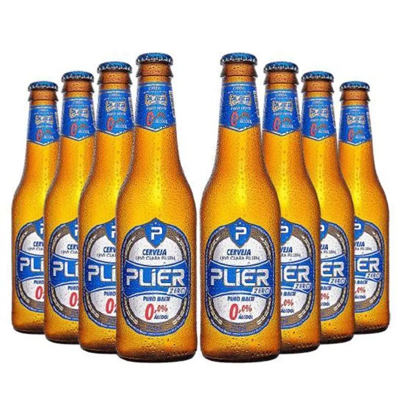 Combo 8 Und Cerveja Sem Álcool Plier Zero Long Neck 335 Ml