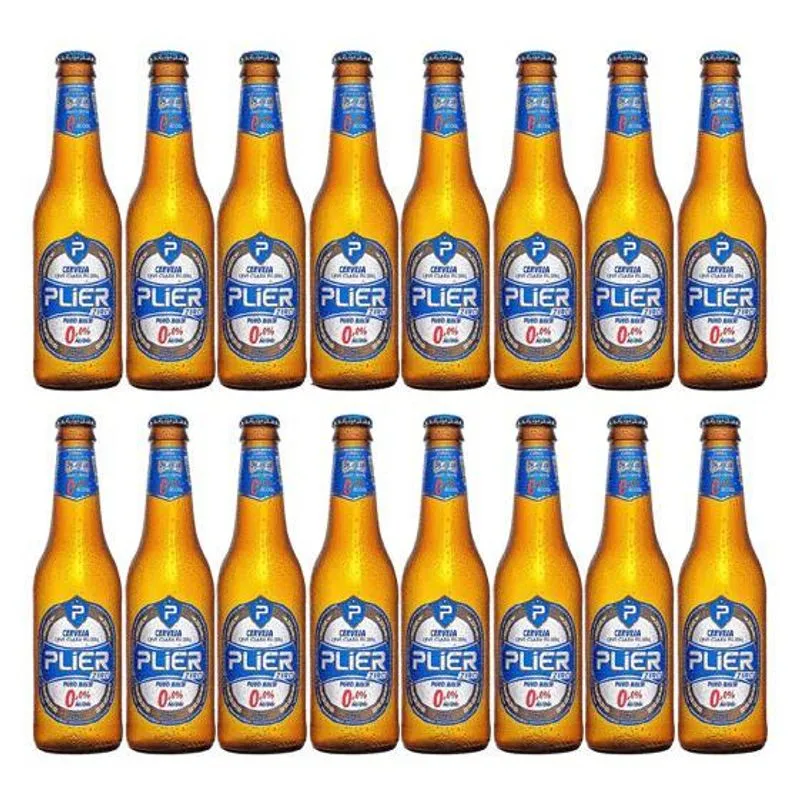 Combo 16 Un Cerveja Sem Álcool Plier Zero Long Neck 335 Ml