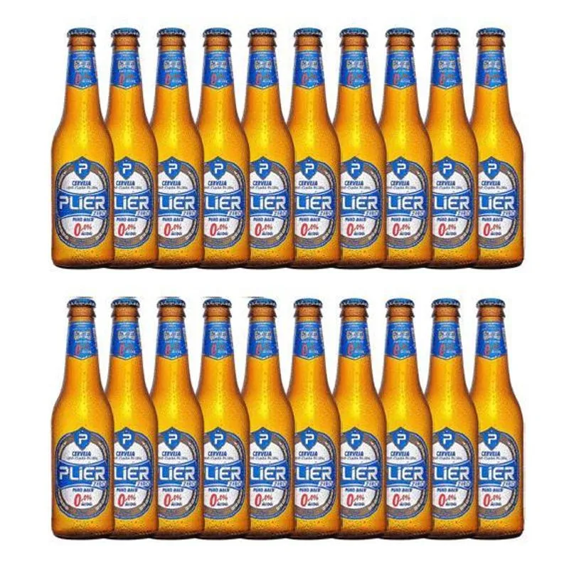 Combo 20 Un Cerveja Sem Álcool Plier Zero Long Neck 335 Ml