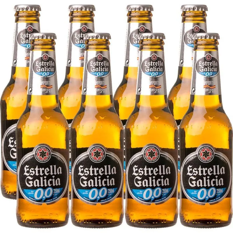 Combo 8 Unid. Cerveja Sem Álcool Estrella Galícia 250 Ml