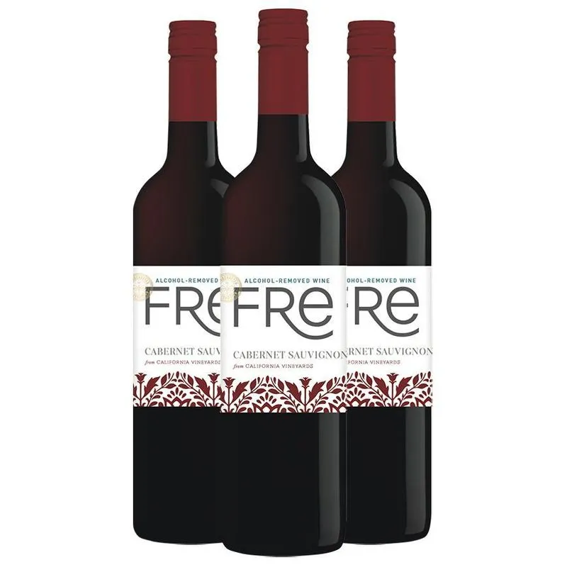 Combo 3 Garrafas Vinho Sem Álcool Fre Tinto Cabernet 750ml