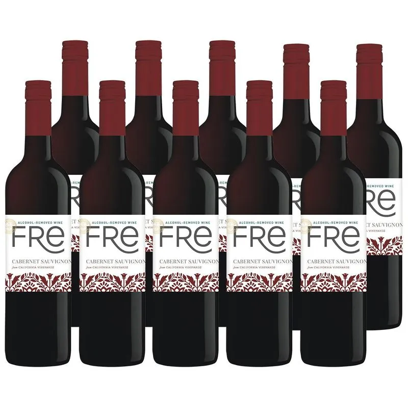 Combo 10 Garrafas Vinho Sem Álcool Fre Tinto Cabernet 750ml