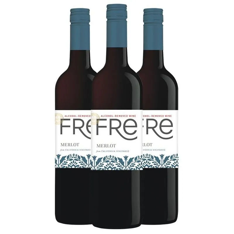 Combo 3 Garrafas Vinho Sem Álcool Fre Tinto Merlot 750ml