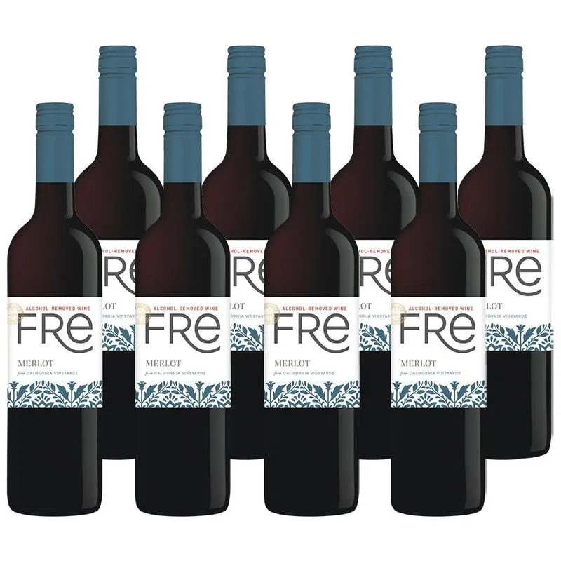 Combo 8 Garrafas Vinho Sem Álcool Fre Tinto Merlot 750ml