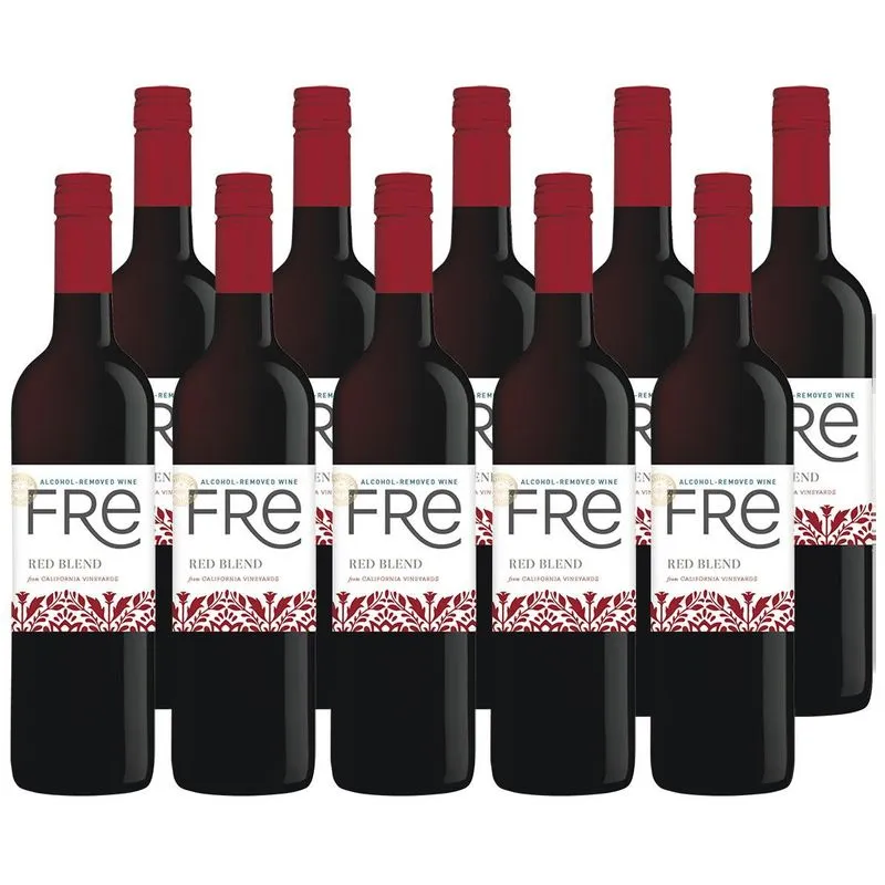 Combo 10 Garrafa Vinho Sem Álcool Fre Tinto Red Blend 750 Ml