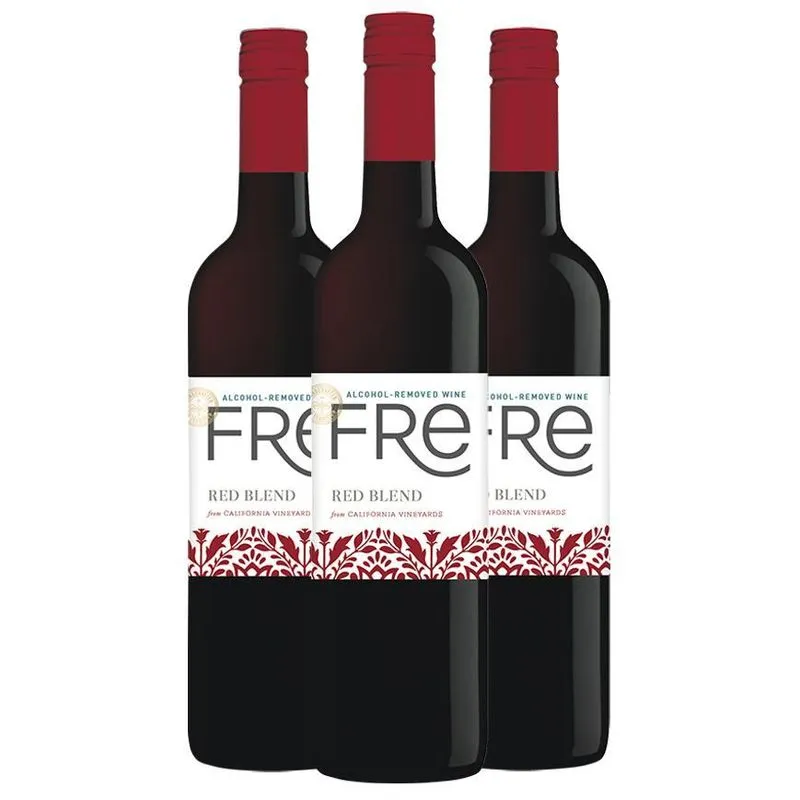 Combo 3 Garrafas Vinho Sem Álcool Fre Tinto Red Blend 750 Ml
