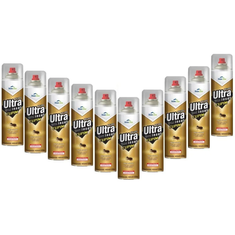 Kit 10 Mata Cupim Ultra Inset Spray Domline 400ml