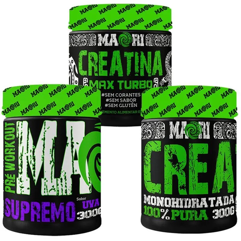 Combo Maori 1 Pré Treino Supremo Uva 300gr, 1 Creatina
