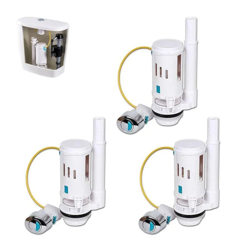 Kit 3 Mecanismos de Descarga Caixa Acoplada SU-ACO2 Duplo Branco Leva Pra Casa