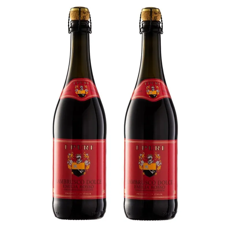 Kit 2 Vinhos I Puri Lambrusco Dolce Emilia Tinto 750ml
