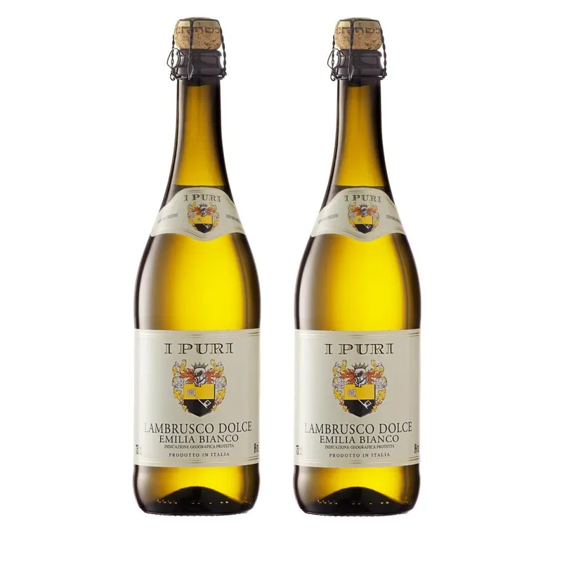 Kit 2 Vinhos I Puri Lambrusco Dolce Emilia Branco 750ml
