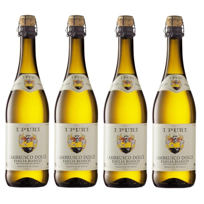 Kit 4 Vinhos I Puri Lambrusco Dolce Emilia Branco 750ml