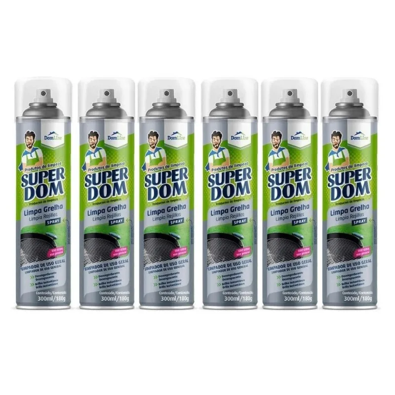 Kit 6 Spray Limpa Grelha Domline Desincrusta Gordura 300ml