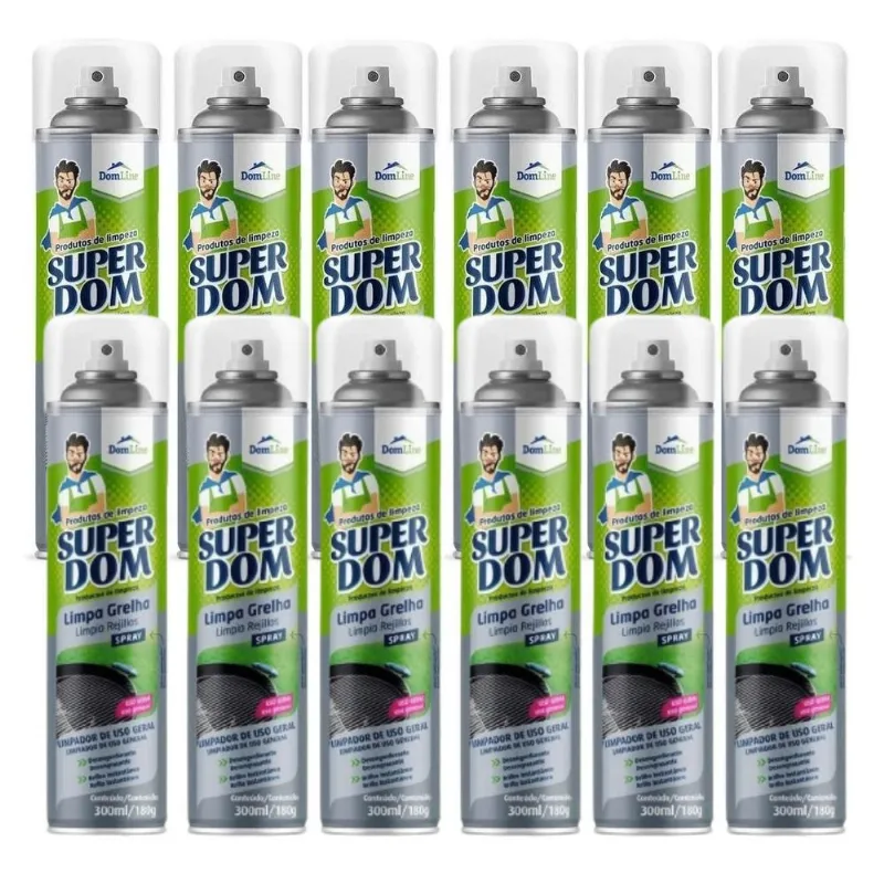 Kit 12 Spray Limpa Grelha Domline Desincrusta Gordura 300ml