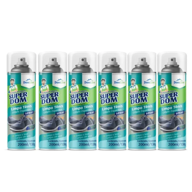 Kit 6 Spray Limpa Tenis A Seco Domline 200ml