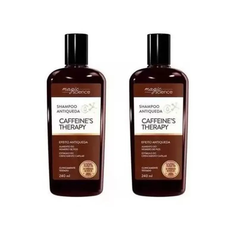 2 Shampoos Caffeines Therapy - Magic Science 240ml Cada