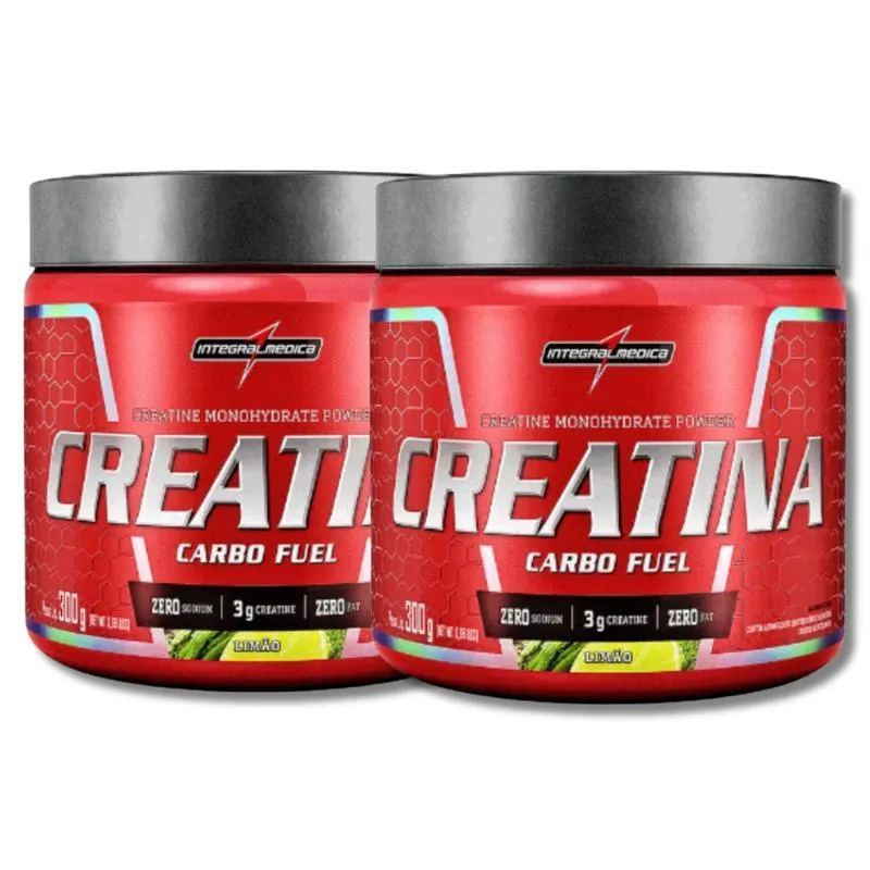 Kit 2 Uni Creatina Carbo Fuel (300G) Integralmedica Limão