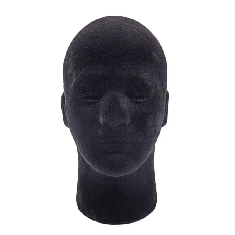 Cabeça De Manequim De Isopor Preto Masculino Cherey