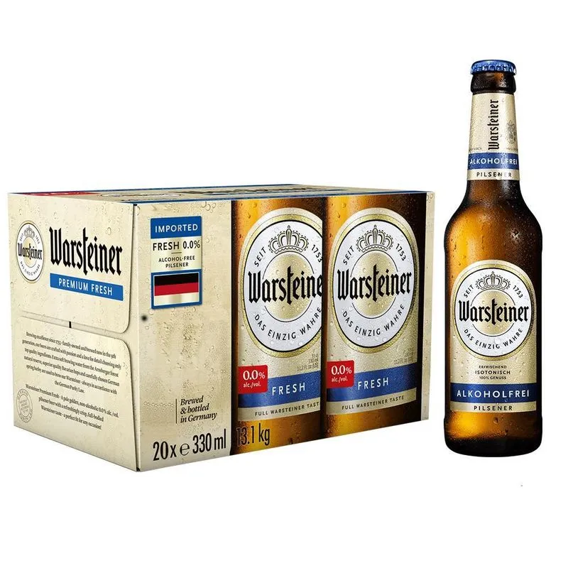 Combo Com 20 Garrafas Cerveja Sem Álcool Warsteiner 330 Ml