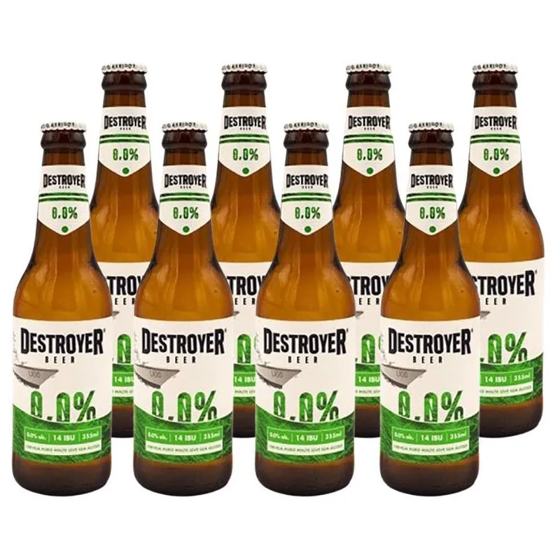 Combo 8 Unid Cerveja Sem Álcool Destroyer Long Neck 355 Ml
