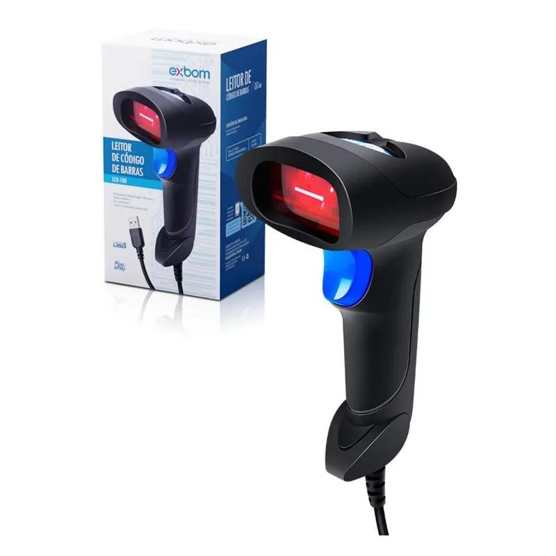 Leitor De Cod. De Barras Usb Com Fio Exbom Lcb-180