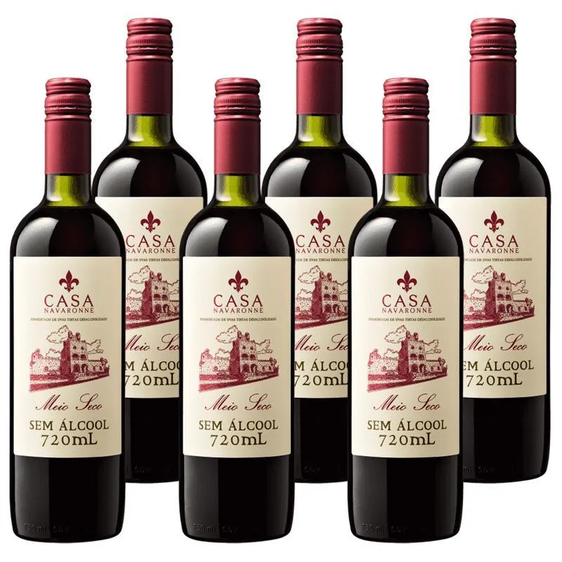 Combo 6 Unid. Vinho Sem Álcool Meio Seco La Dorni 720 Ml