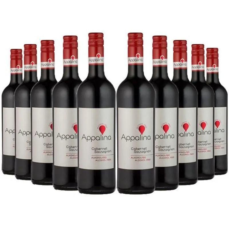 Combo 10 Vinho Sem Álcool Tinto Cabernet Appalina - 750 Ml