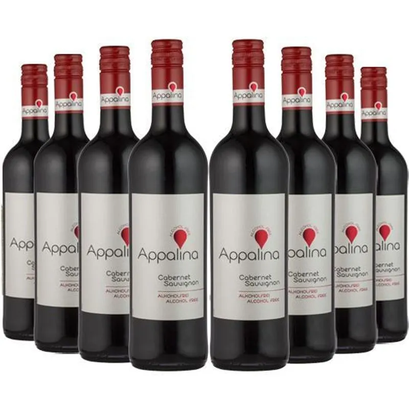 Combo 8 Vinho Sem Álcool Tinto Cabernet Appalina - 750 Ml
