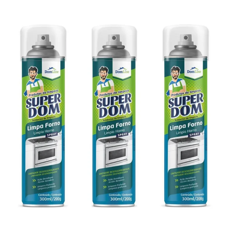 Kit 3 Spray Limpa Forno Desengordurante Domline 300ml