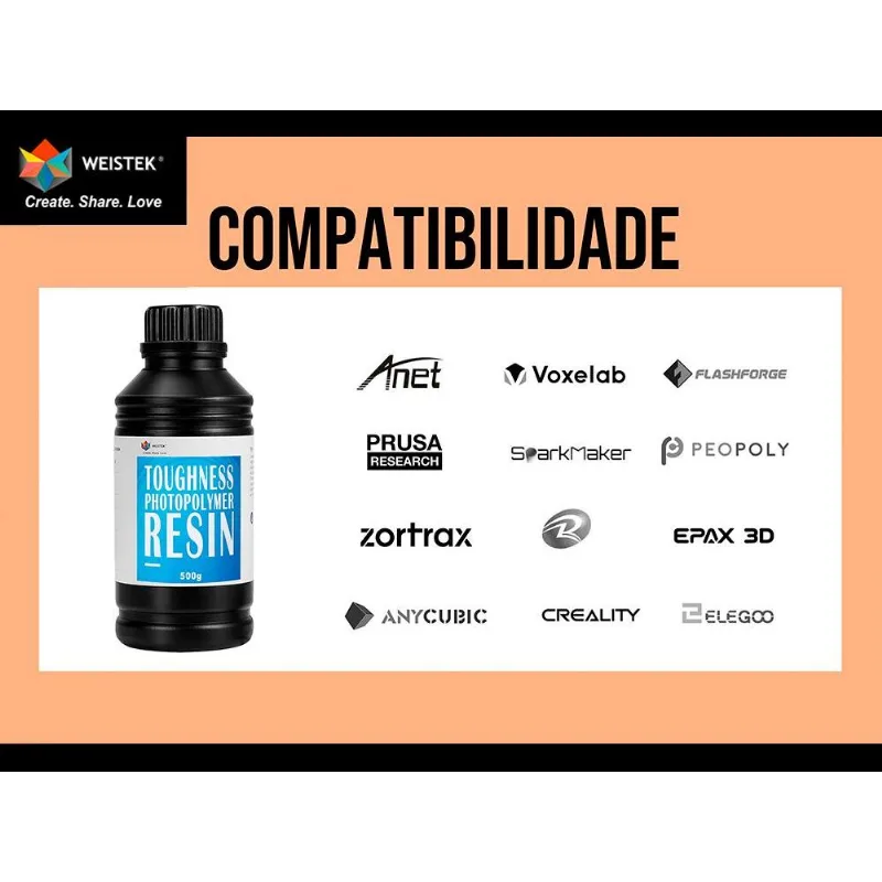 Resina 3D Toughness TRANSPARENTE