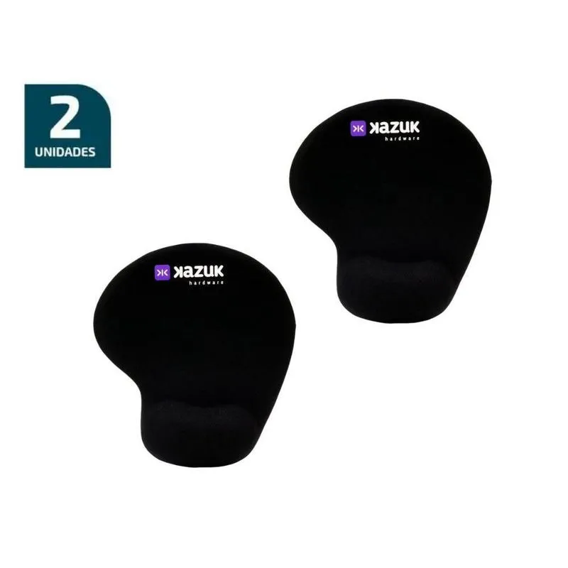 Kit 2 Mousepads Microfibra Preto Kzm-01 Kazuk