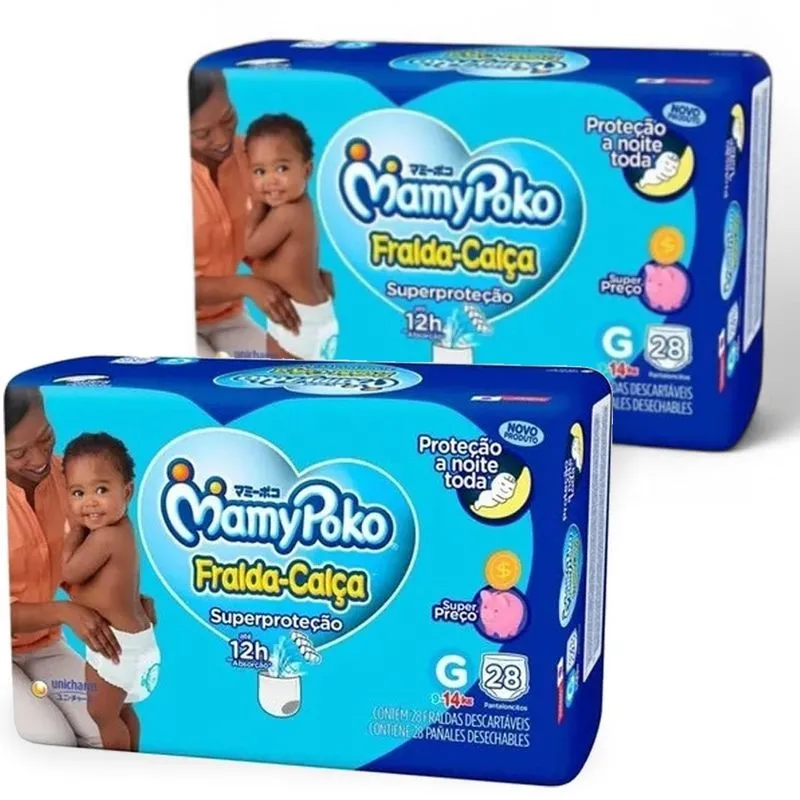 Kit 2x Pacotes Fralda Calça Mamy Poko - Extra Grande Xg