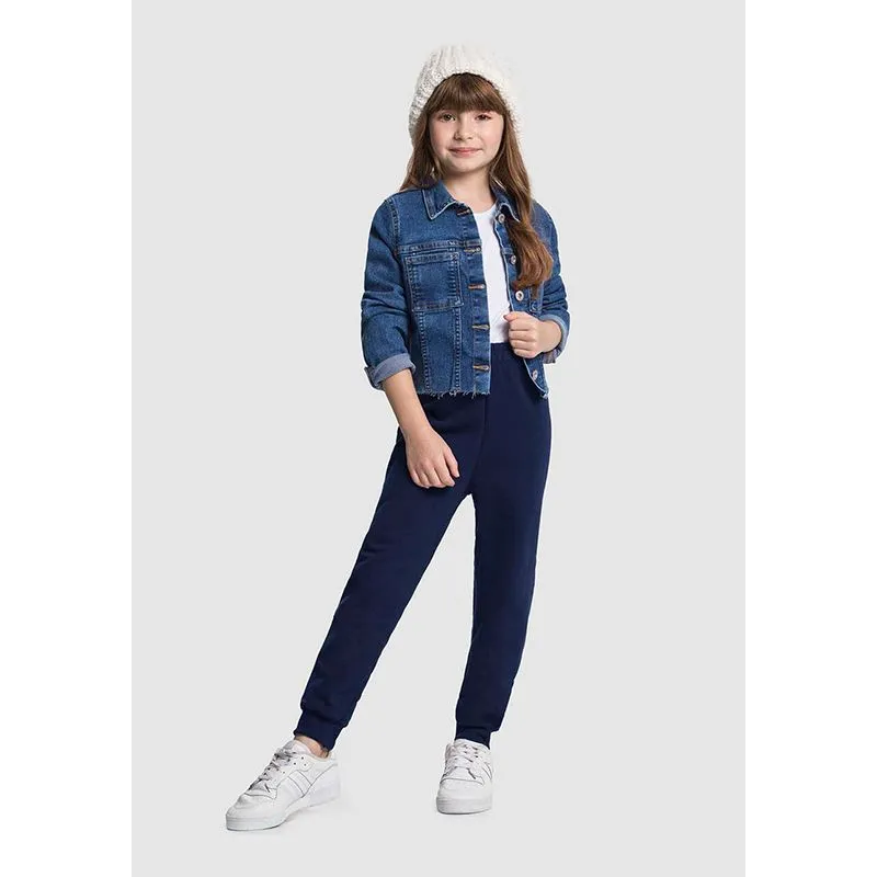 Calça Alakazoo Moletom Juvenil Lisa Com Punho Inverno 12/16 - 00217-MARINHO-14