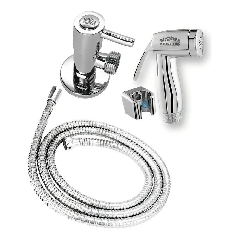 3x Ducha Higienica Registro 1/4 Volta Linha Cromada Abs Pq 0