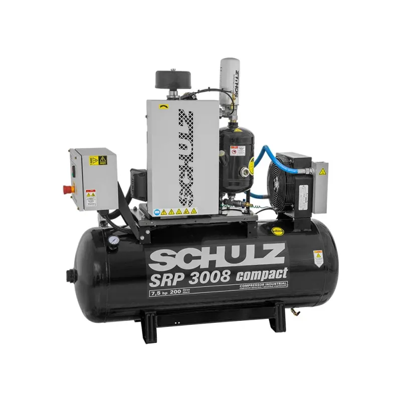 Compressor Parafuso Schulz Srp 3008 Compact 7,5hp 183 Litros - 7.5 Bar - 220v