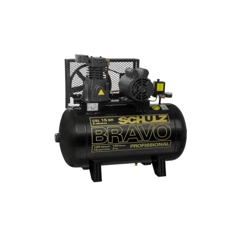 Compressor de Ar Bravo CSL 15BR/100L 127V SCHULZ COMPRESSOR BRAVO CSL15 MO 100L SCHULZ 140LB