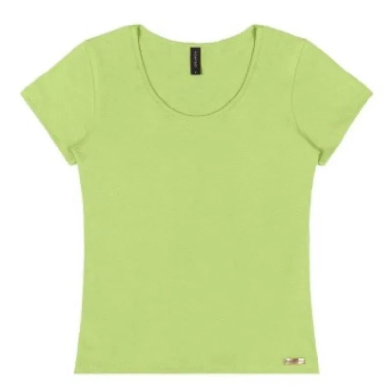 Blusa Feminina Básica Malha Cotton Cereja Rosa