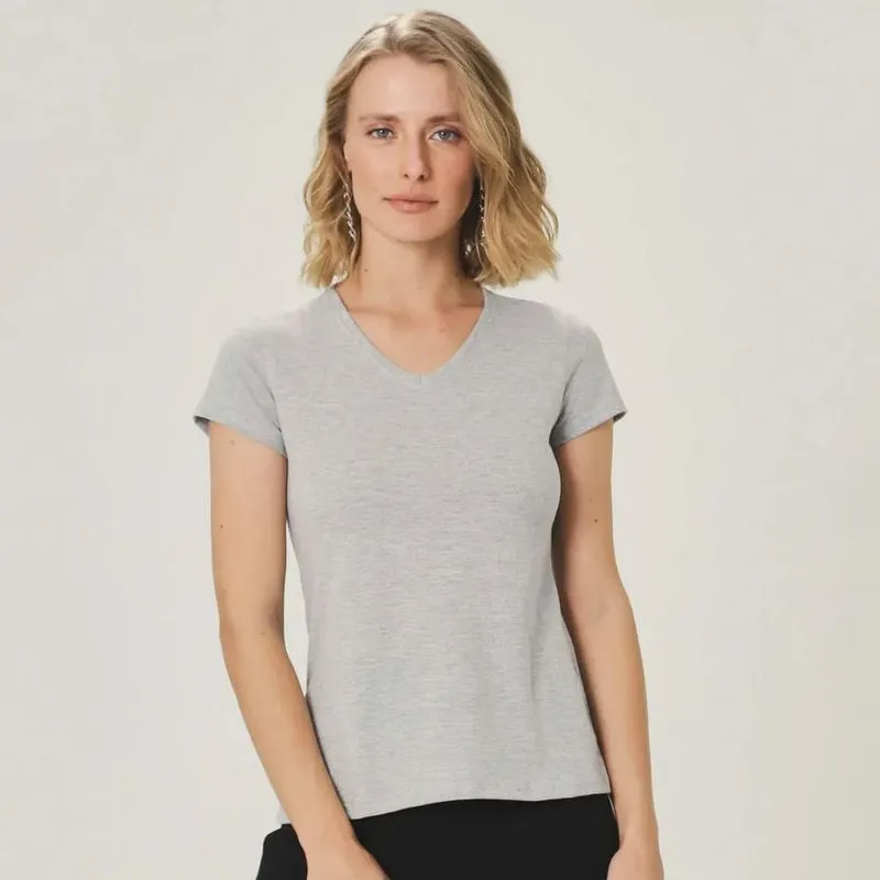 Camiseta Baby Look Malwee 100007373 Cinza