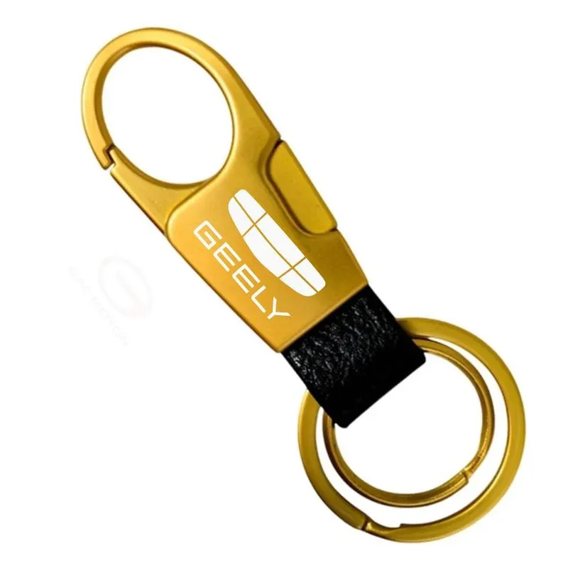 Chaveiro Para Geely Ec7 Ex2 Ex5 Metal Luxo B Dourado