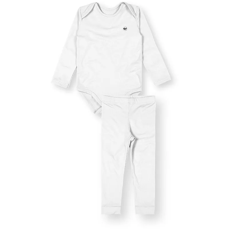 Conjunto Longo Básico Bebê Com Tecnologia Thermo Dry Malha Menina/Menino Marisol Branco 3P
