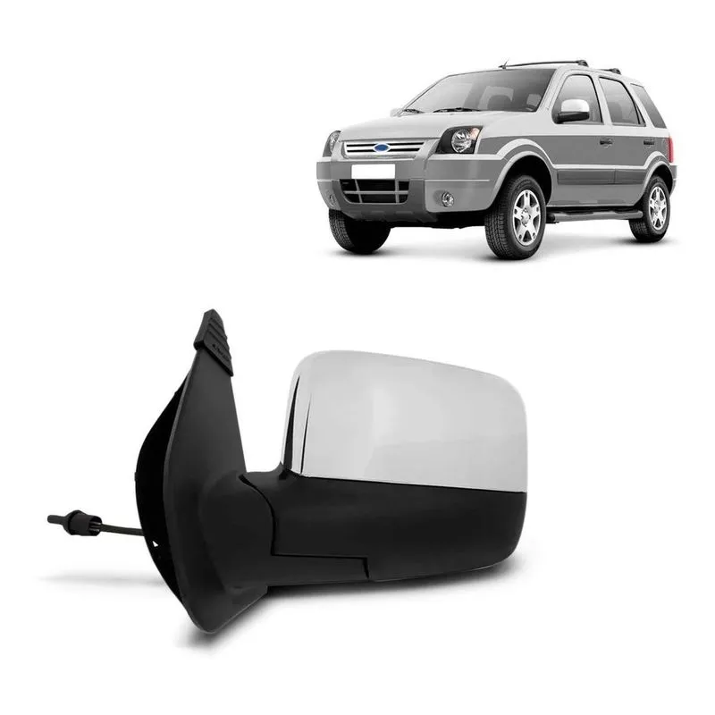 Retrovisor Ecosport A Cromado Controle Lado Esquerdo