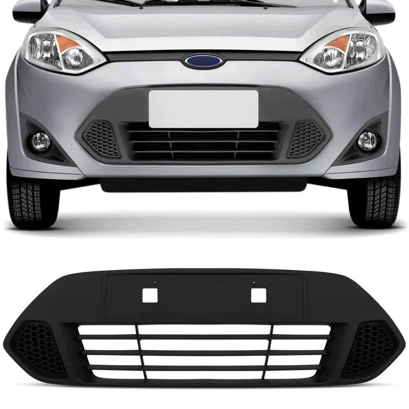 Grade Dianteira Ford Fiesta Hatch Sedan 2011 2012 2013 2014 Preta Central Parachoque