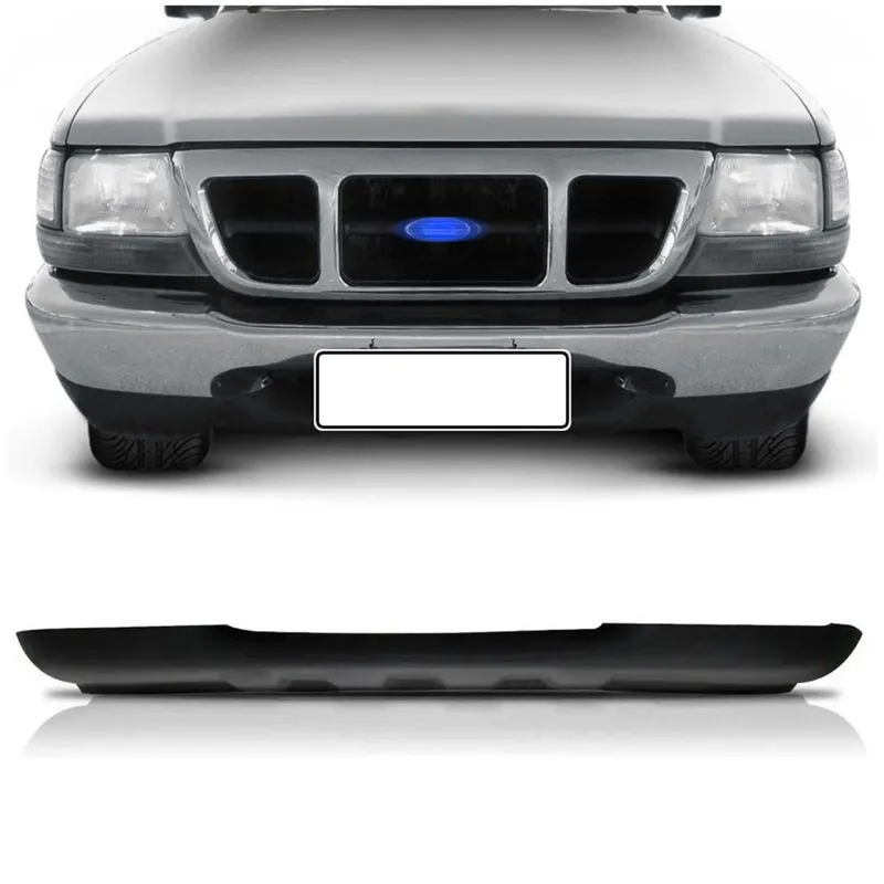 Saia Spoiler Para-choque Ford Ranger 4x4 98 99 2000 2001 2002 2003 2004 Preto sem Furo para Milha